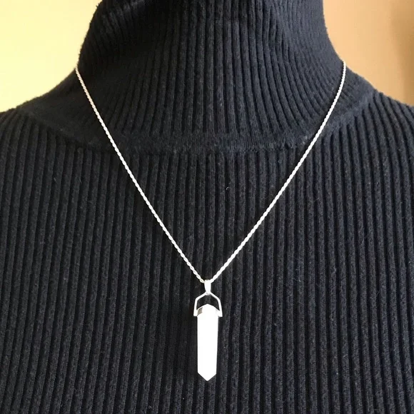 Sterling Rose Quartz necklace - Picture 5 of 11